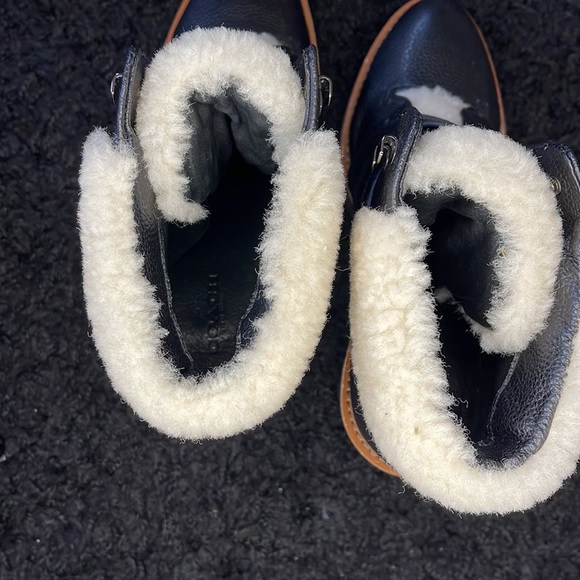 COACH ‘Kenna’ Shearling Leather Wedge Boots in Black - Picture 6 of 7